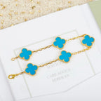 [⭐Shinejoy] CLOVER 5 MOTIF TURQUOISE BRACELET COLLECTION