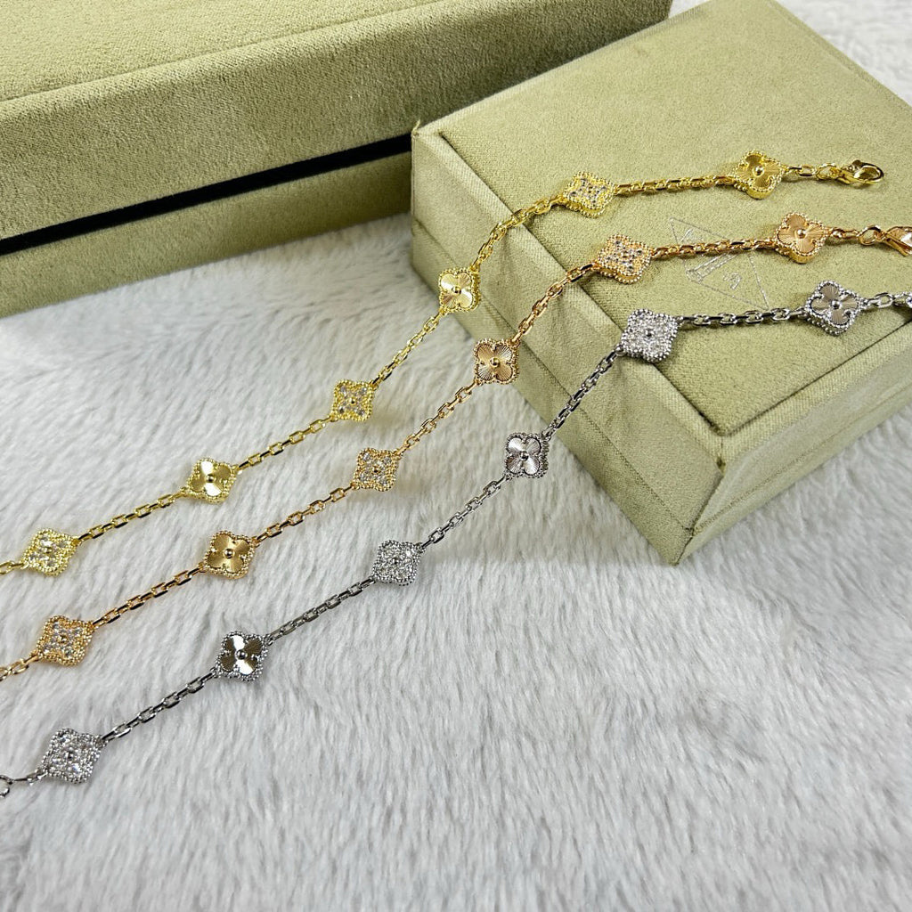 [Marin]CLOVER 6 MOTIF DIAMOND LASER BRACELET-w