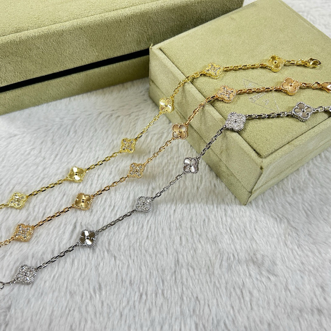 [Marin]CLOVER 6 MOTIF DIAMOND LASER BRACELET-w