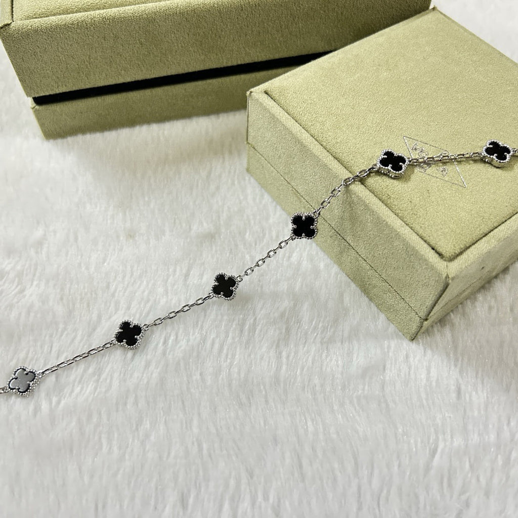 [Marin]CLOVER 6 MOTIF  ONYXS BRACELET-w