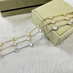 [Marin]CLOVER 6 MOTIF WHITE MOP BRACELET-w