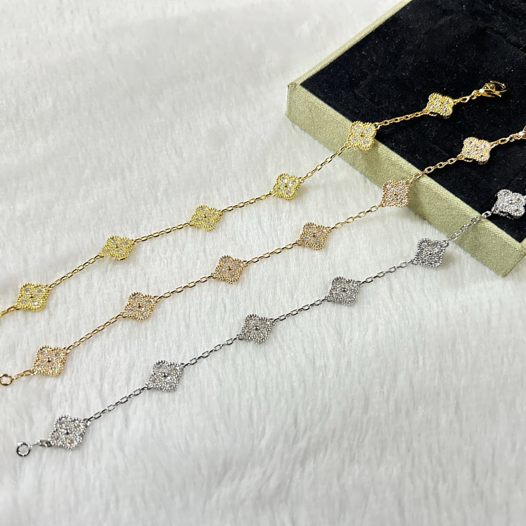 [Marin]CLOVER 6 MOTIF DIAMOND BRACELET