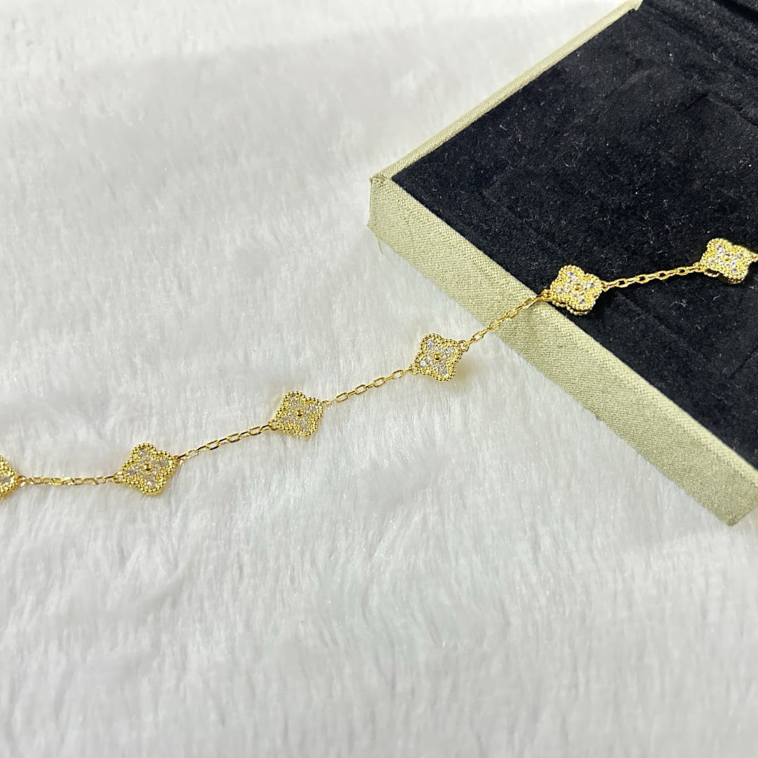 [⭐Shinejoy]CLOVER 6 MOTIF DIAMOND BRACELET