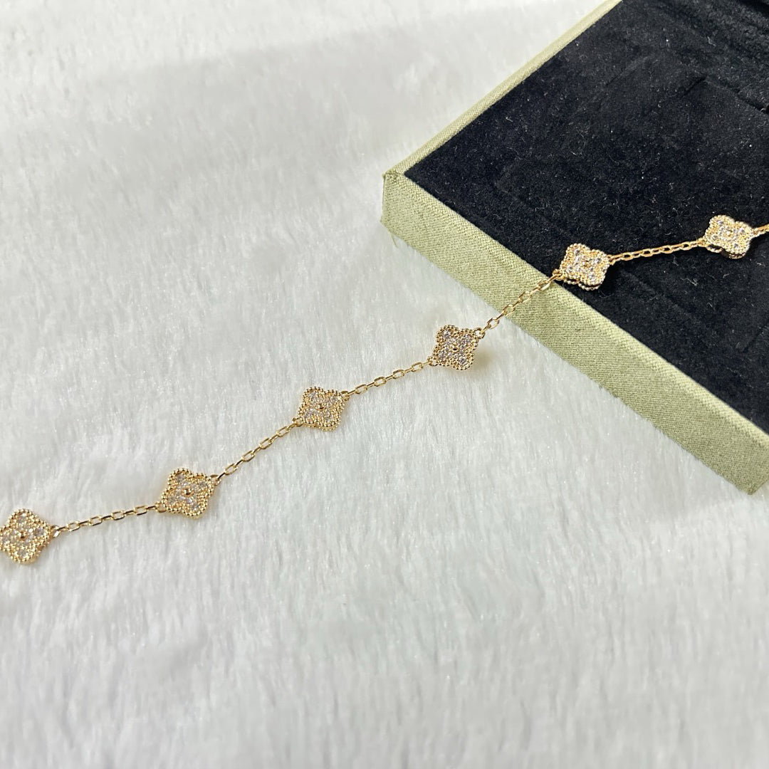 [Marin]CLOVER 6 MOTIF DIAMOND BRACELET