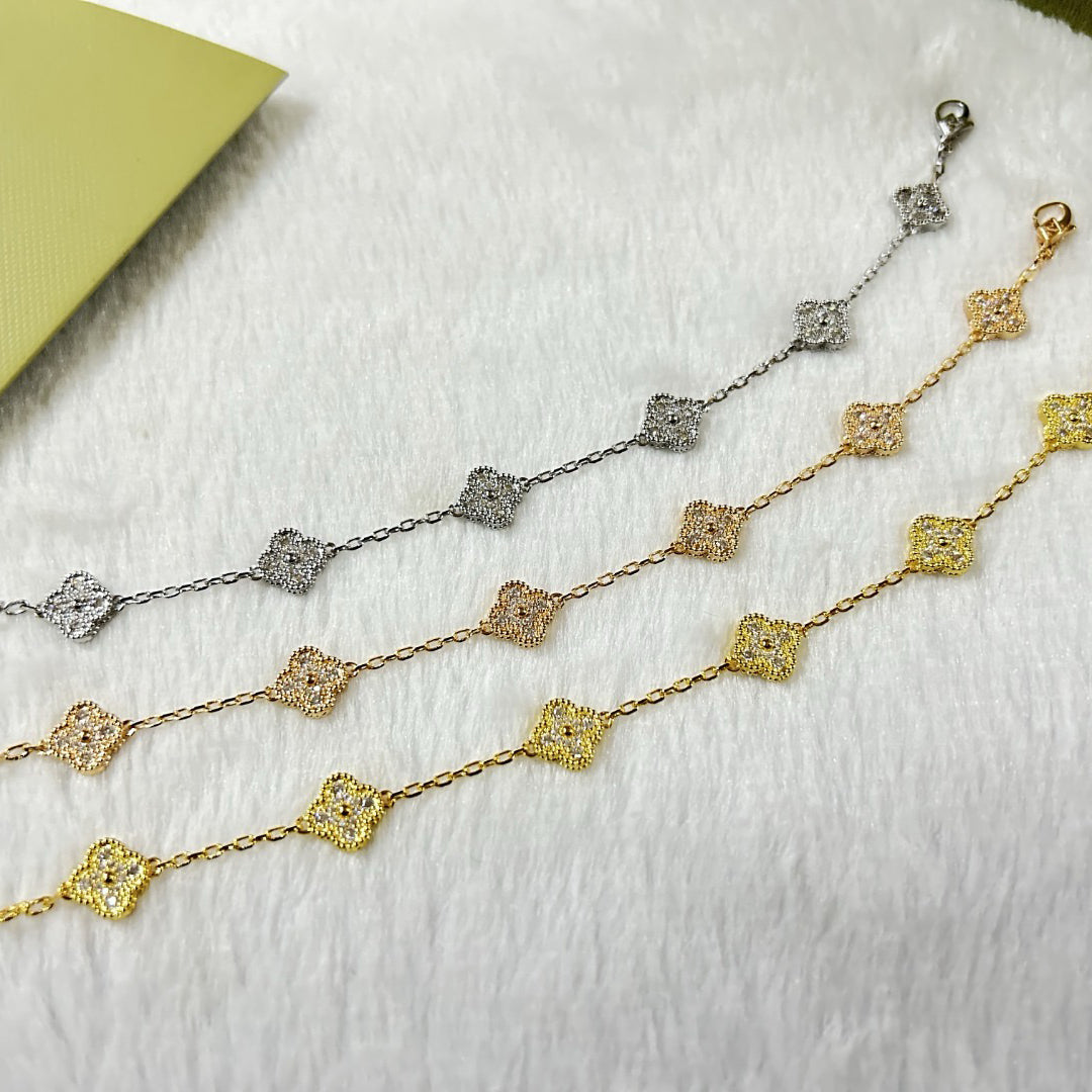 [Marin]CLOVER 6 MOTIF DIAMOND BRACELET