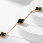[Marin]COLLIER ONYX 10 MOTIFS TRÈFLE