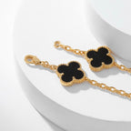 [Marin]COLLIER ONYX 10 MOTIFS TRÈFLE