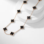 [Marin]COLLIER ONYX 10 MOTIFS TRÈFLE