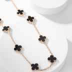 [Marin]COLLIER ONYX 10 MOTIFS TRÈFLE