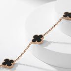 [Marin]COLLIER ONYX 10 MOTIFS TRÈFLE