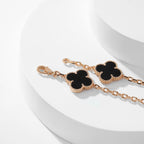 [Marin]COLLIER ONYX 10 MOTIFS TRÈFLE