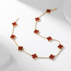 [Marin]COLLIER CLOVER 10 MOTIFS CORNALINE