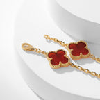 [Marin]COLLIER CLOVER 10 MOTIFS CORNALINE