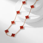 [Marin]COLLIER CLOVER 10 MOTIFS CORNALINE