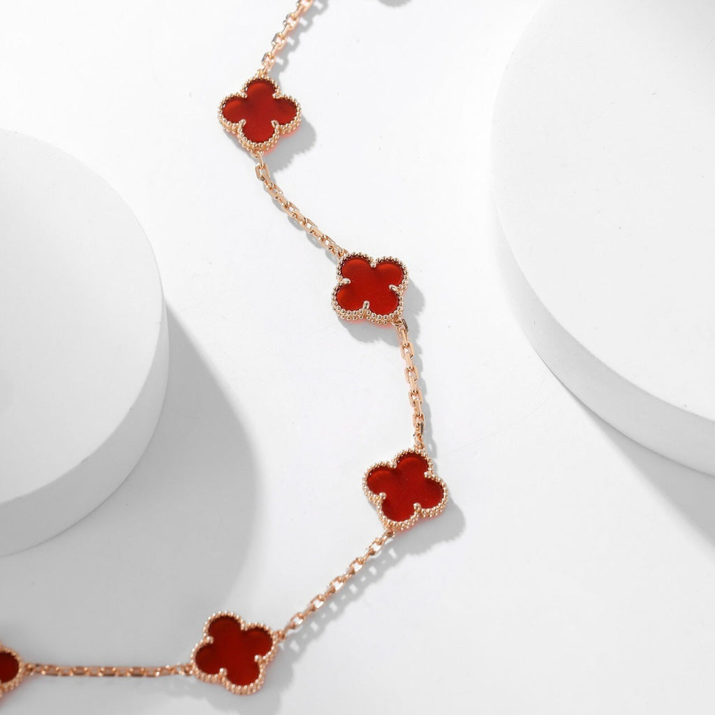 [Marin]COLLIER CLOVER 10 MOTIFS CORNALINE