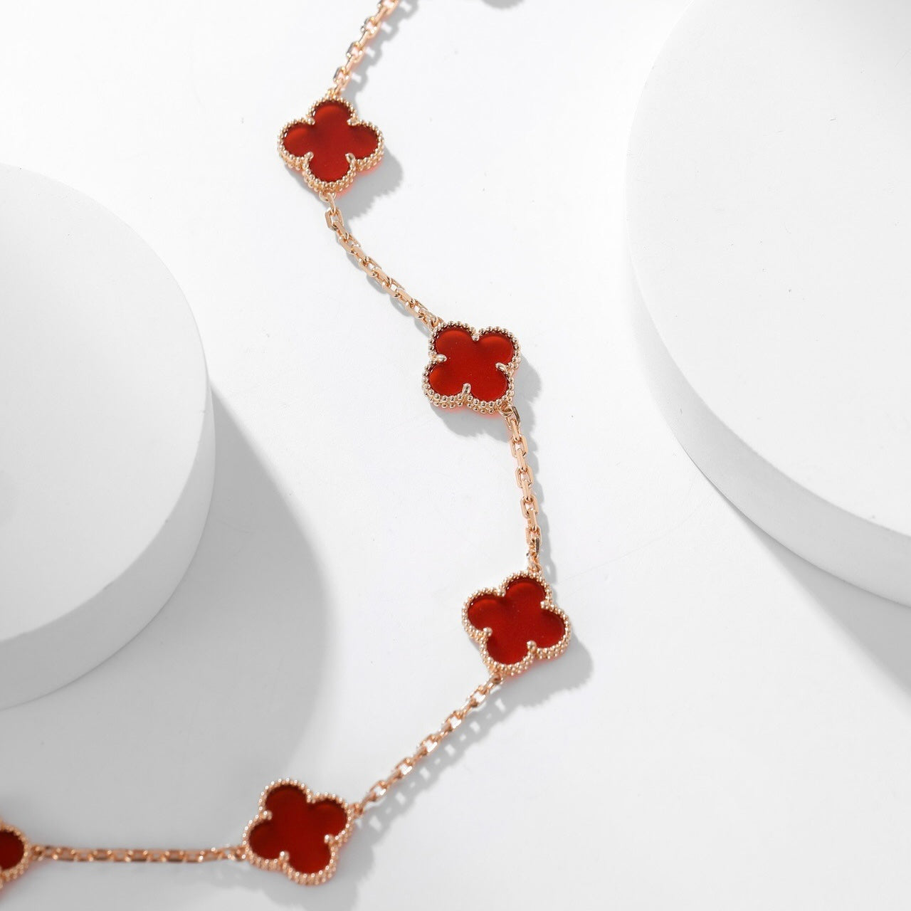 [Marin]COLLIER CLOVER 10 MOTIFS CORNALINE