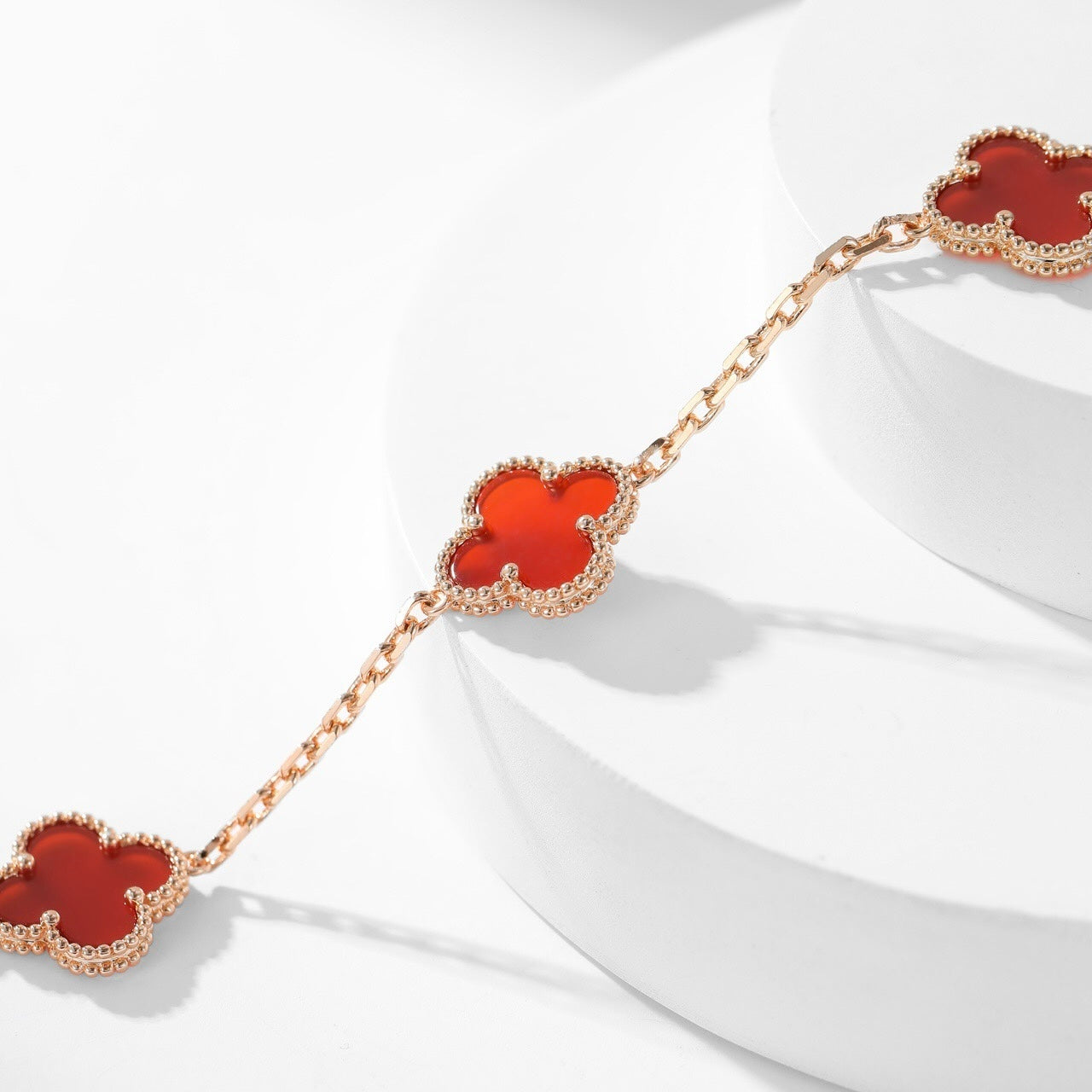 [Marin]COLLIER CLOVER 10 MOTIFS CORNALINE