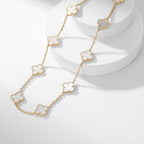 [Marin]COLLIER 10 MOTIFS TRÈFLE NACRE BLANCHE
