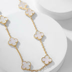 [Marin]COLLIER 10 MOTIFS TRÈFLE NACRE BLANCHE