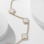 [Marin]COLLIER 10 MOTIFS TRÈFLE NACRE BLANCHE
