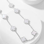 [Marin]COLLIER 10 MOTIFS TRÈFLE NACRE BLANCHE