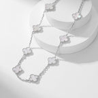 [Marin]COLLIER 10 MOTIFS TRÈFLE NACRE BLANCHE