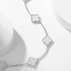 [Marin]COLLIER 10 MOTIFS TRÈFLE NACRE BLANCHE