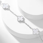[Marin]COLLIER 10 MOTIFS TRÈFLE NACRE BLANCHE