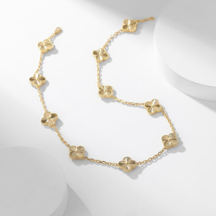 [Marin]CLOVER 10 MOTIFS LASER NECKLACE