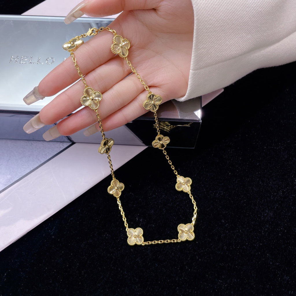 [Marin]CLOVER 10 MOTIFS LASER NECKLACE