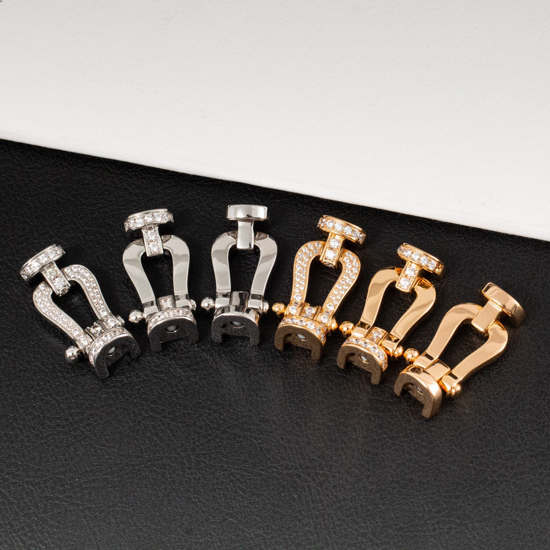 [Marin]FORCE LARGE HORSESHOE HALF DIAMOND BRACELET SILVER