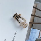 [Marin]FORCE LARGE HORSESHOE BLACK WHITE DIAMOND BRACELET ROSE GOLD