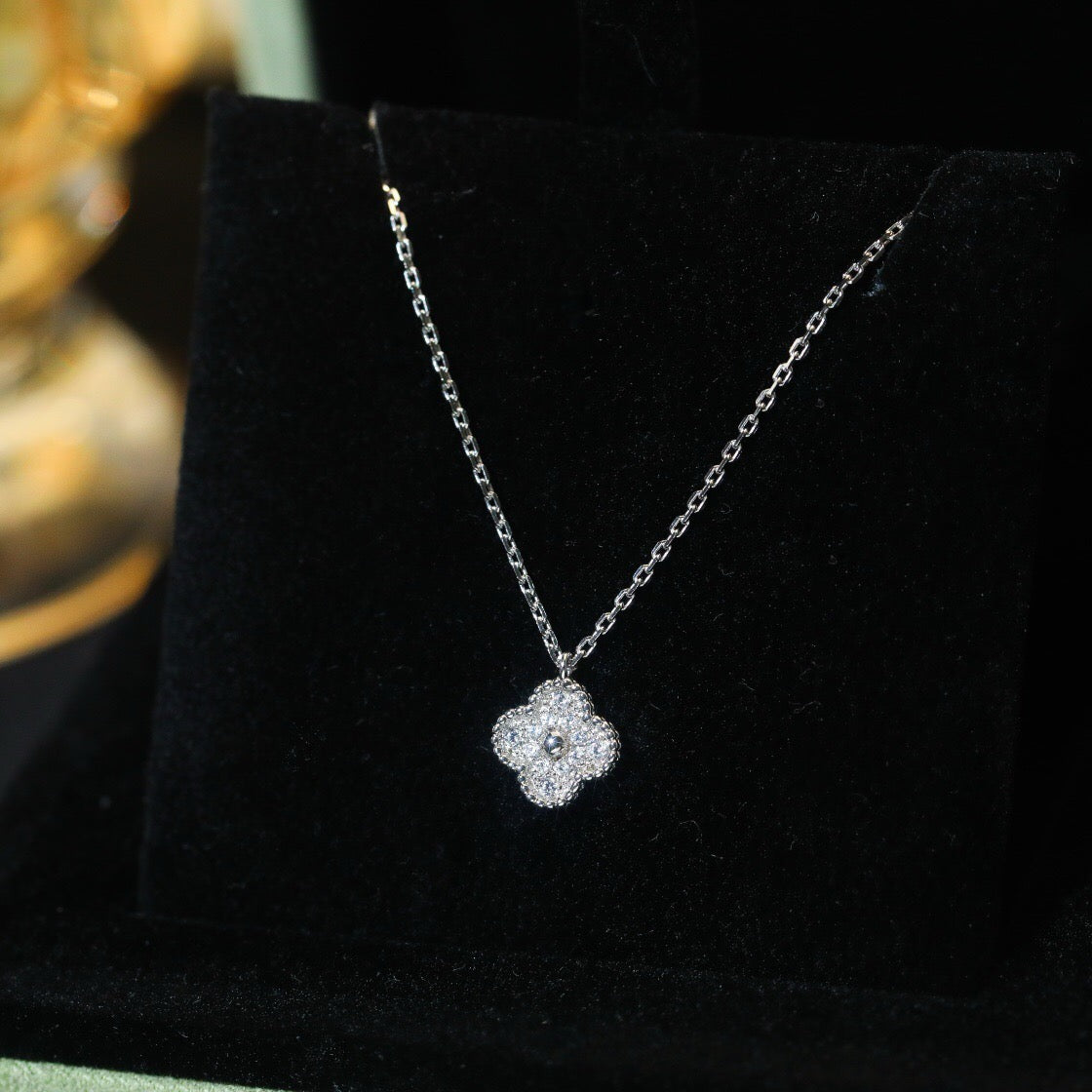 [Marin]CLOVER MINI 9.5MM PENDANT DIAMOND NECKLACE