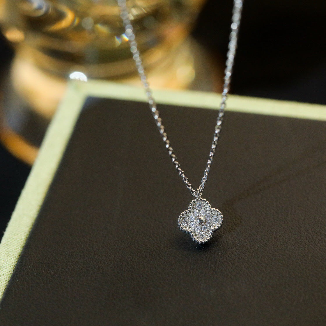 [Marin]CLOVER MINI 9.5MM PENDANT DIAMOND NECKLACE