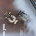 [Marin]FORCE LARGE HORSESHOE BLACK WHITE DIAMOND BRACELET ROSE GOLD
