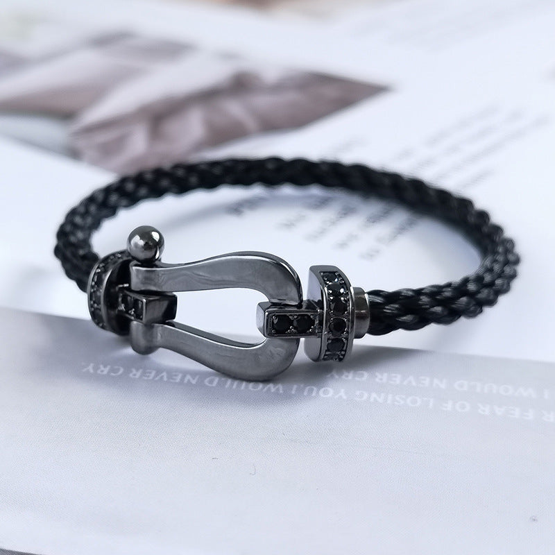 [Marin]FORCE LARGE SERIES HORSESHOE BLACK SAMURAI BRACELET
