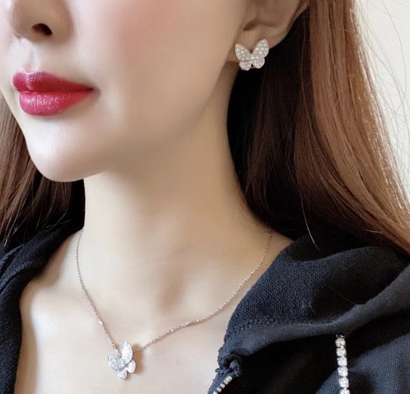 [Marin]BUTTERFLY ALL DIAMOND EARRINGS