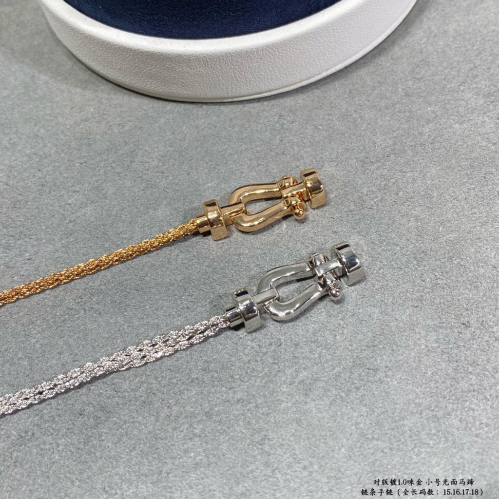 [Marin]FORCE SMALL HORSESHOE  DIAMOND CHAIN ROPE BRACELET