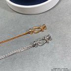 [Marin]FORCE SMALL HORSESHOE  DIAMOND CHAIN ROPE BRACELET