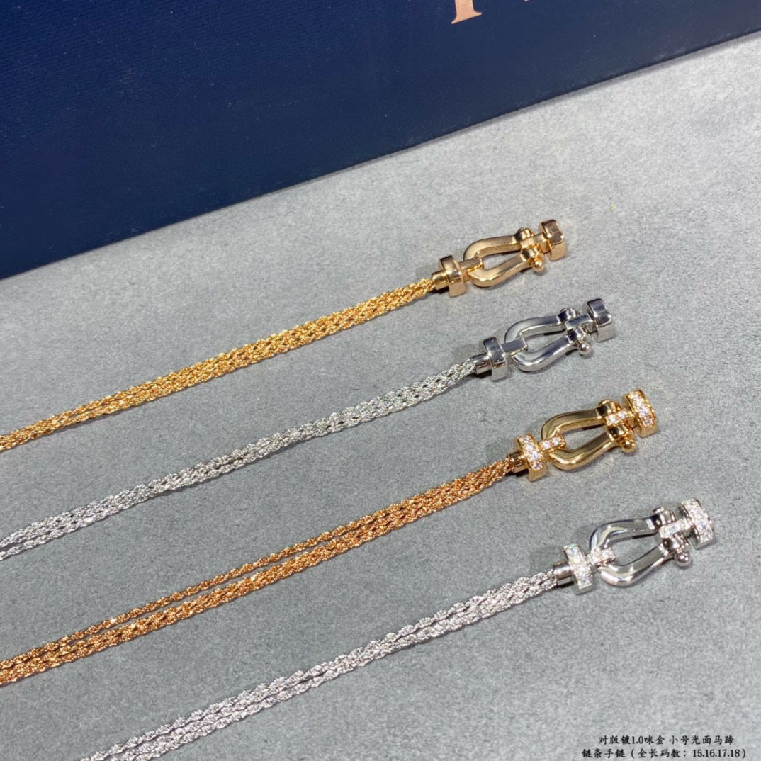 [Marin]FORCE SMALL HORSESHOE  DIAMOND CHAIN ROPE BRACELET