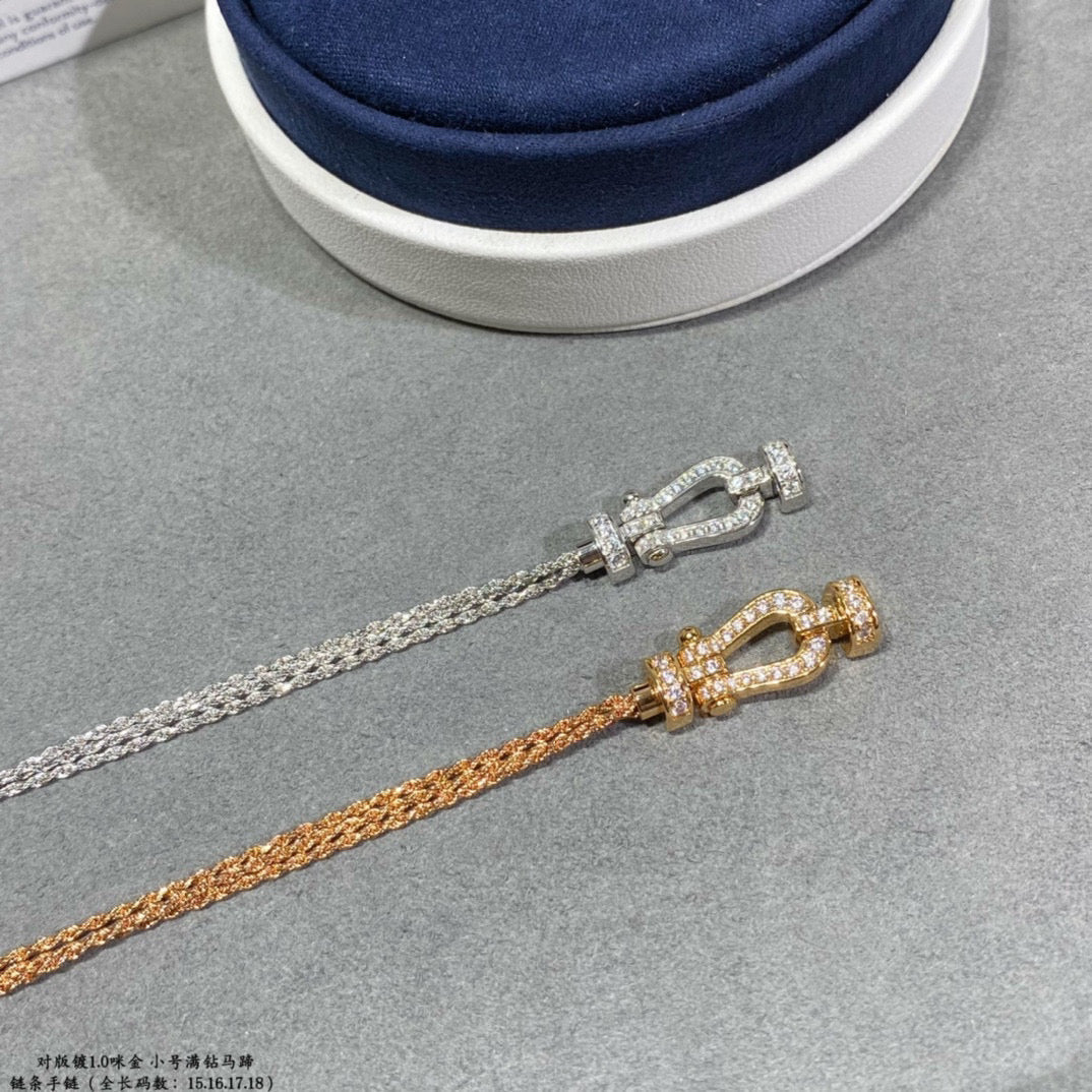 [Marin]FORCE SMALL HORSESHOE  DIAMOND CHAIN ROPE BRACELET
