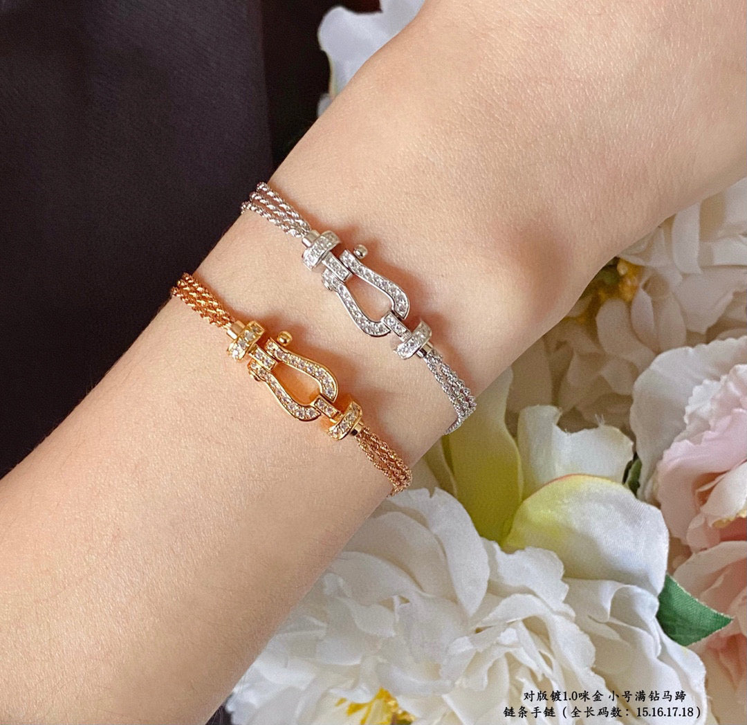 [Marin]FORCE SMALL HORSESHOE  DIAMOND CHAIN ROPE BRACELET
