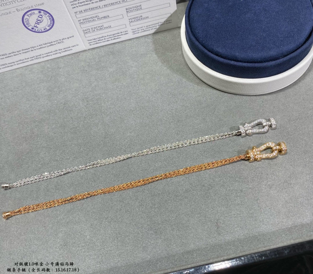 [Marin]FORCE SMALL HORSESHOE  DIAMOND CHAIN ROPE BRACELET