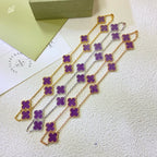 [Marin Jewelry]CLOVER 10 MOTIFS  PURPLE VIOLET  NECKLACE