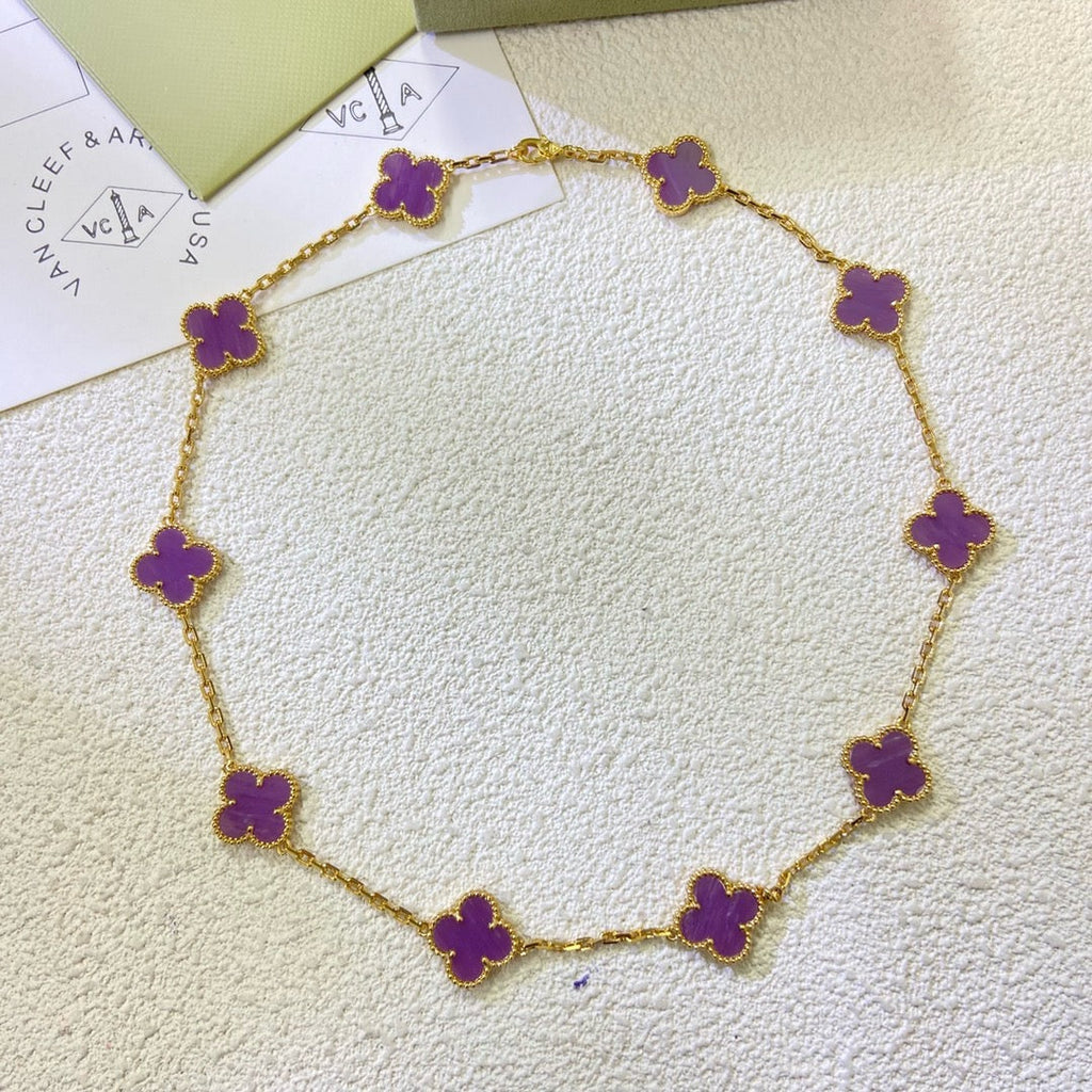 [Marin Jewelry]TRÈFLE 10 MOTIFS VIOLET COLLIER
