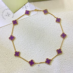 [Marin Jewelry]TRÈFLE 10 MOTIFS VIOLET COLLIER
