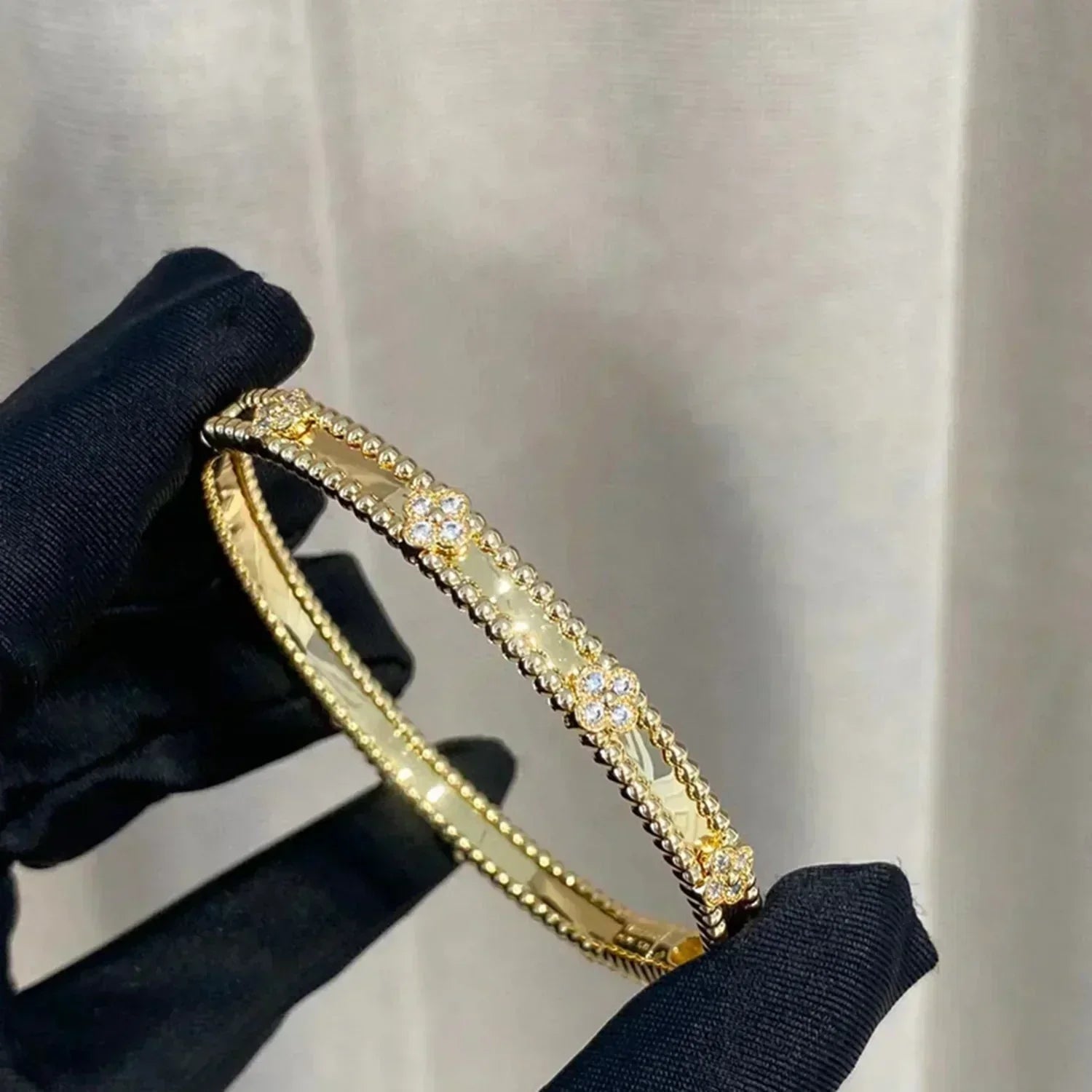 [Marin]CLOVER BRACELET 4MM DIAMONDS