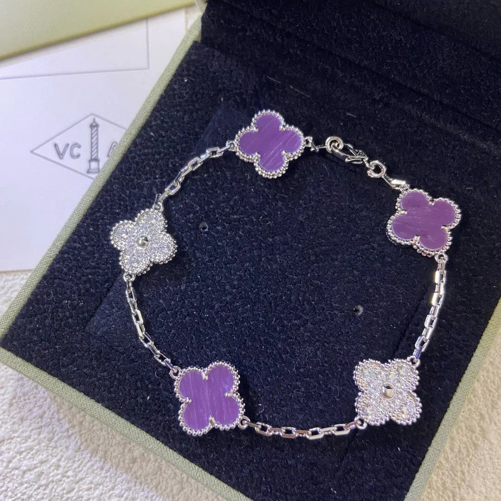 [⭐Shinejoy] CLOVER 5 MOTIF VIOLET BRACELET COLLECTION