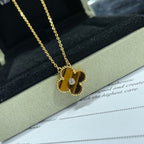 [Marin]CLOVER 15MM DIAMOND AND YELLOW TIGER'S EYE AGATE necklace