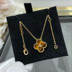 [Marin]CLOVER 15MM DIAMOND AND YELLOW TIGER'S EYE AGATE necklace